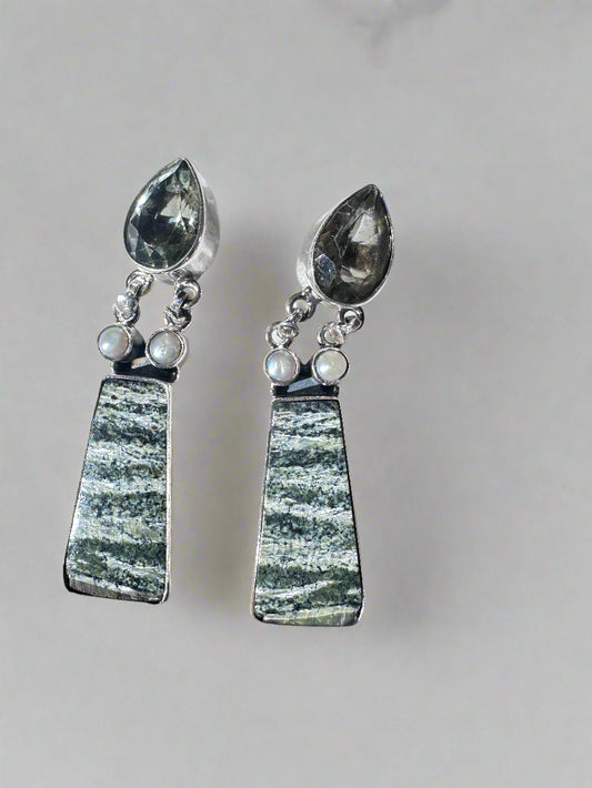 Green Swiss Opal with Green Amethyst and Pearl