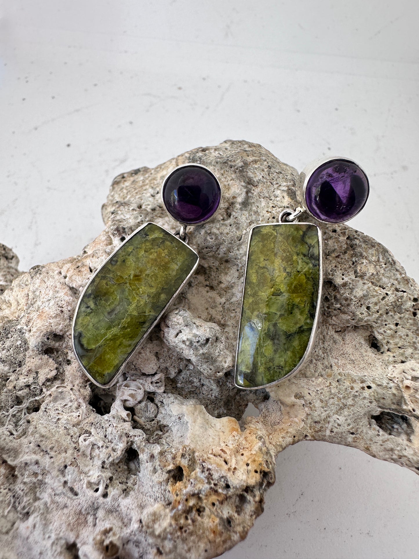 Madagascar Green Opal with Amethyst