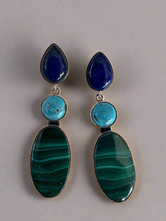 Malachite with Turquoise and Lapis Lazuli
