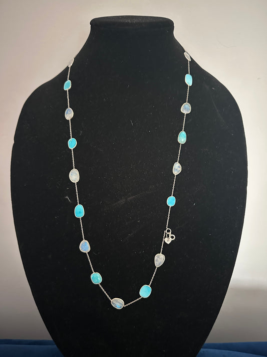 Rainbow Moonstone with Arizona Turquoise