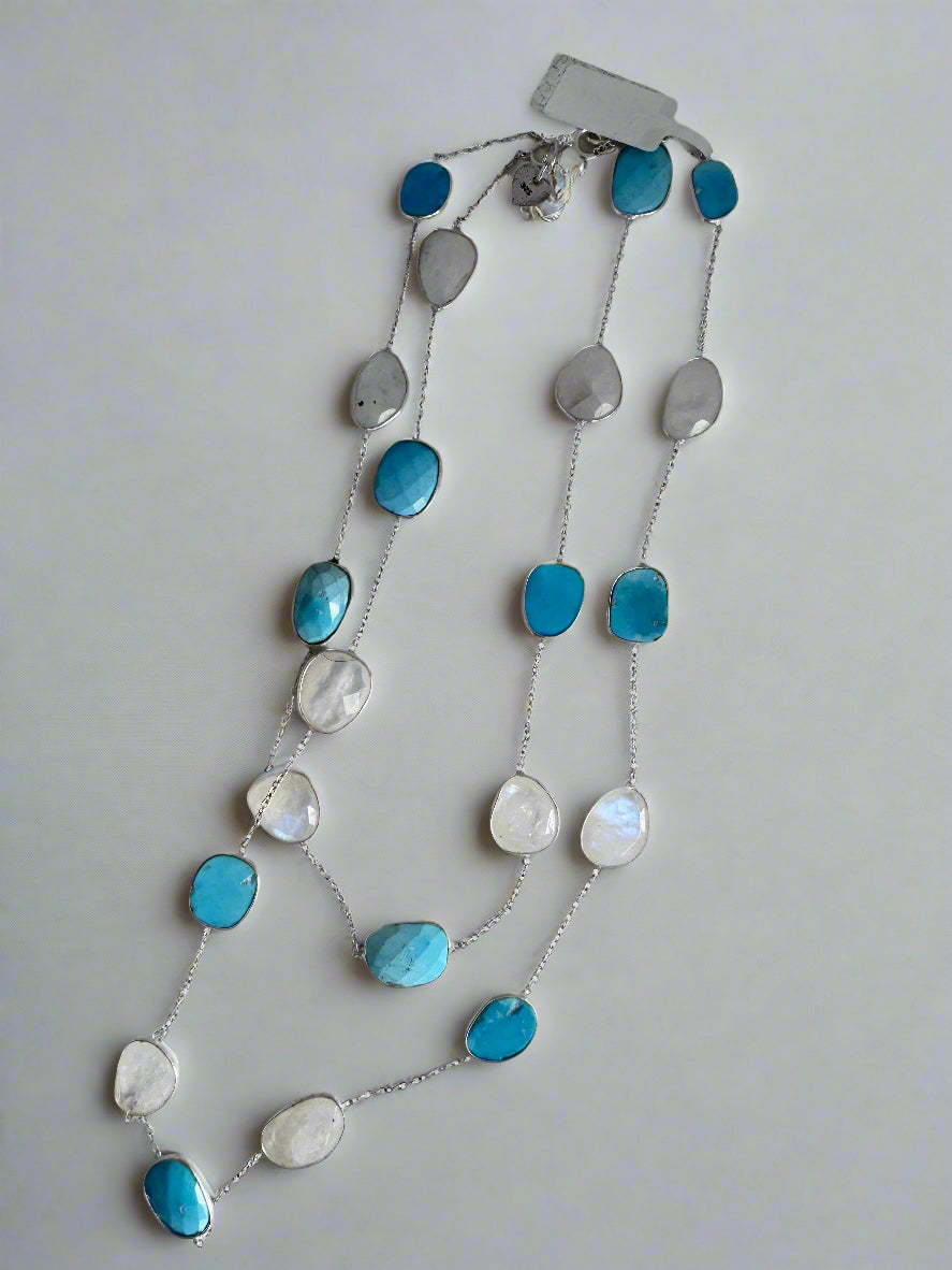 Rainbow Moonstone with Arizona Turquoise