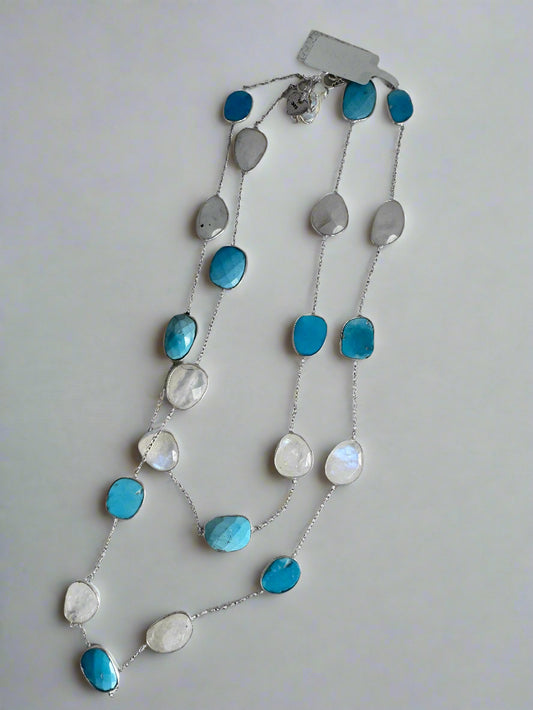 Rainbow Moonstone with Arizona Turquoise