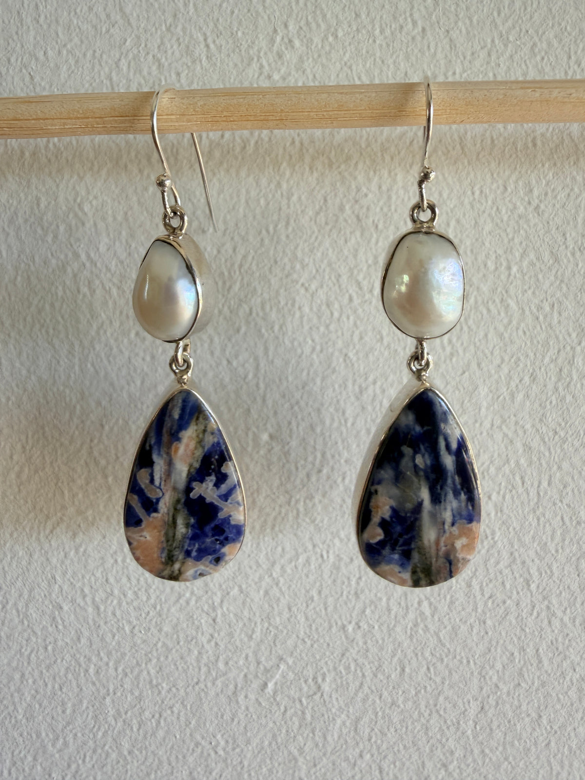 Sodalite with Baroque Pearl