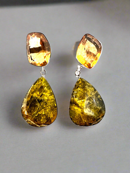 Madagascar Green Opal with Citrine