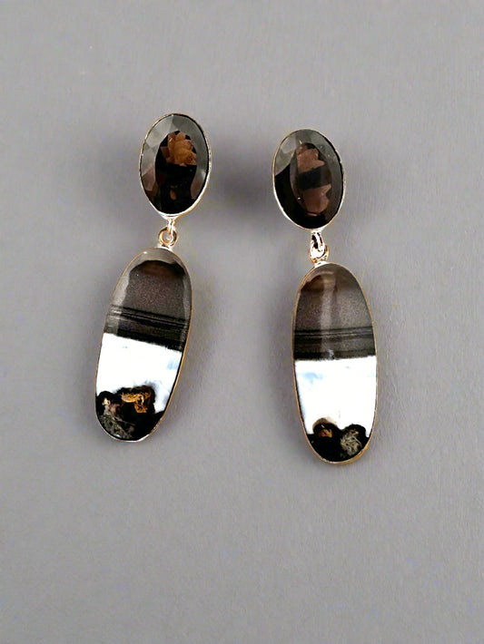 Smoky Quartz with Blue Banded Opal