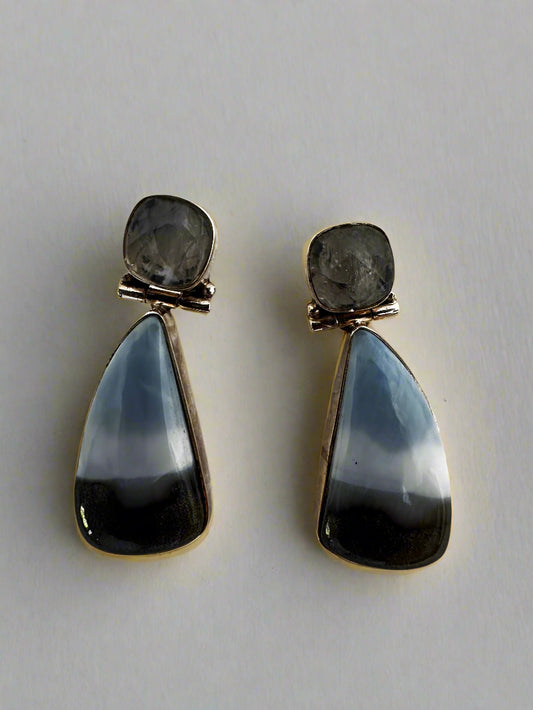 Blue Opal with Rainbow Moonstone