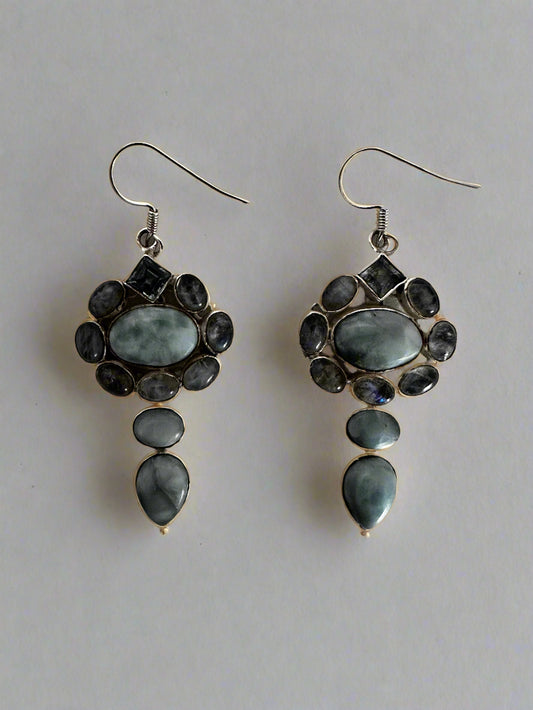 Larimar with Blue Topaz and Rainbow Moonstone