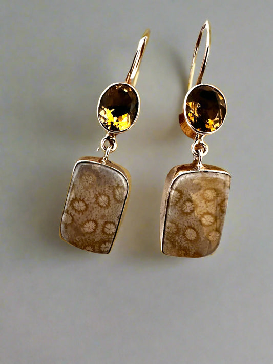 Fossil Coral with Citrine