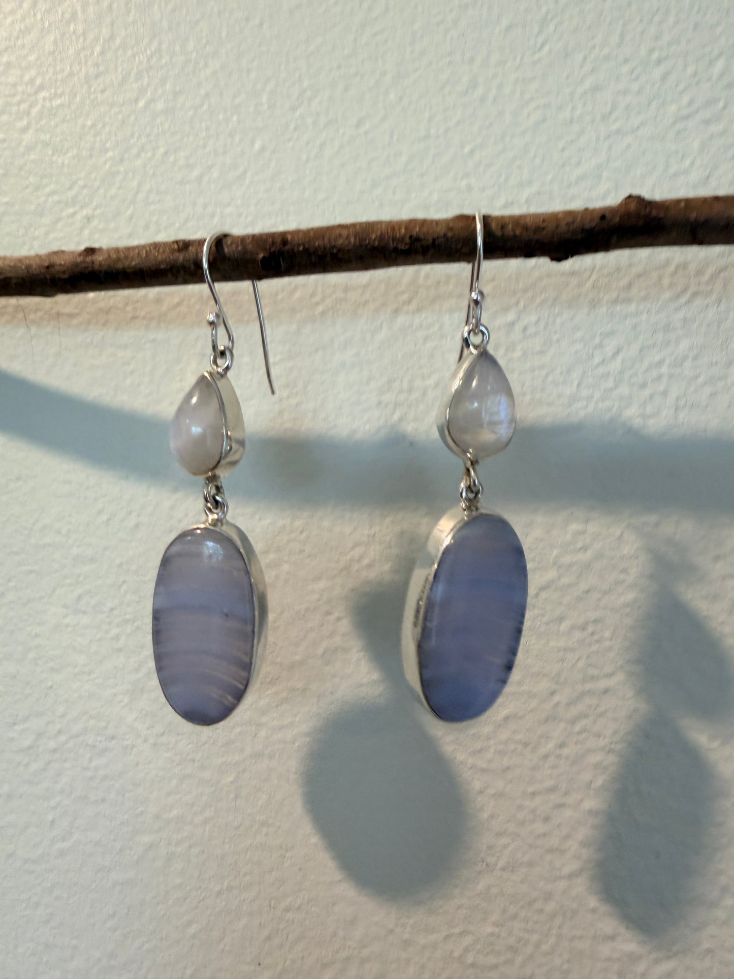 Blue Lace Agate with Rainbow Moonstone