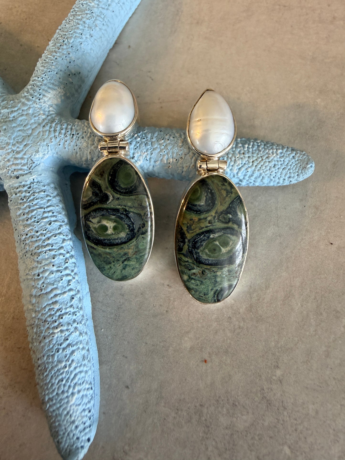 Galaxy Jasper with Baroque pearl