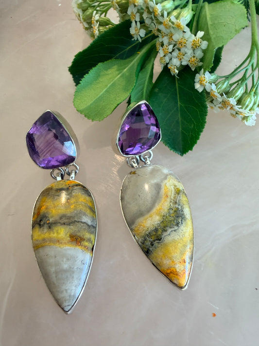 Amethyst with Bumblebee Jasper