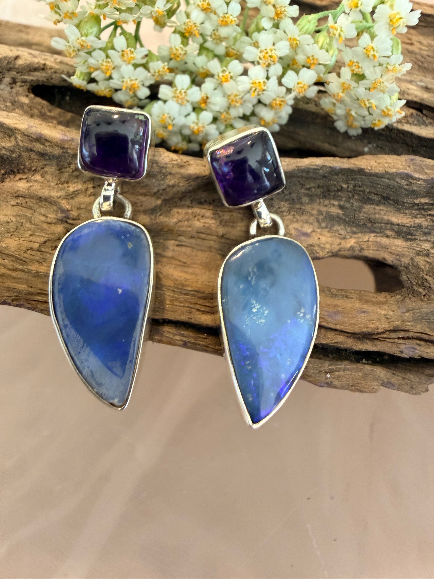 Amethyst with Australian Boulder Opal
