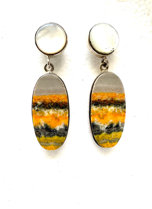 Bumble Bee Jasper with Mother of Pearl
