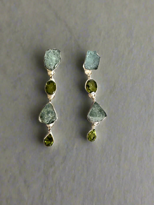 Aquamarine with Peridot
