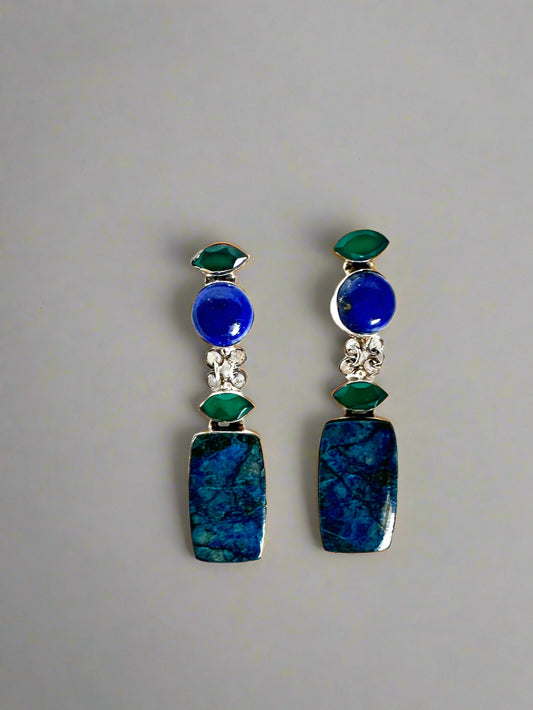 Azurite with Lapis Lazuli and Green Onyx