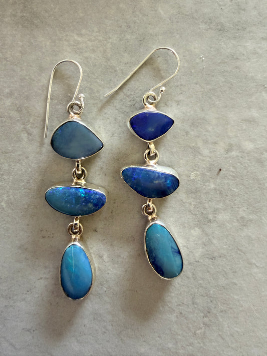 Australian Boulder Opal Danglers