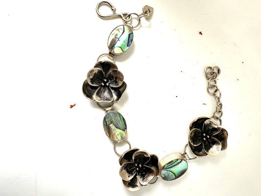 Silver Pansy with Abalone