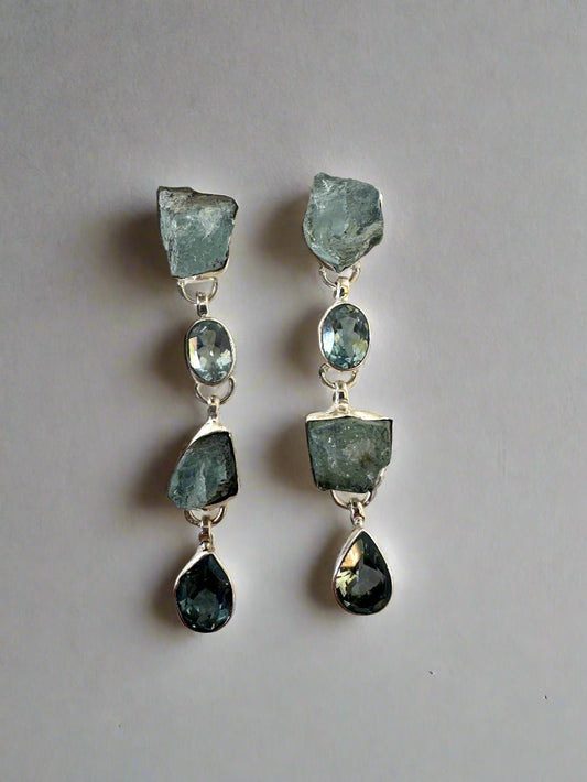 Raw Aquamarine with Blue Topaz