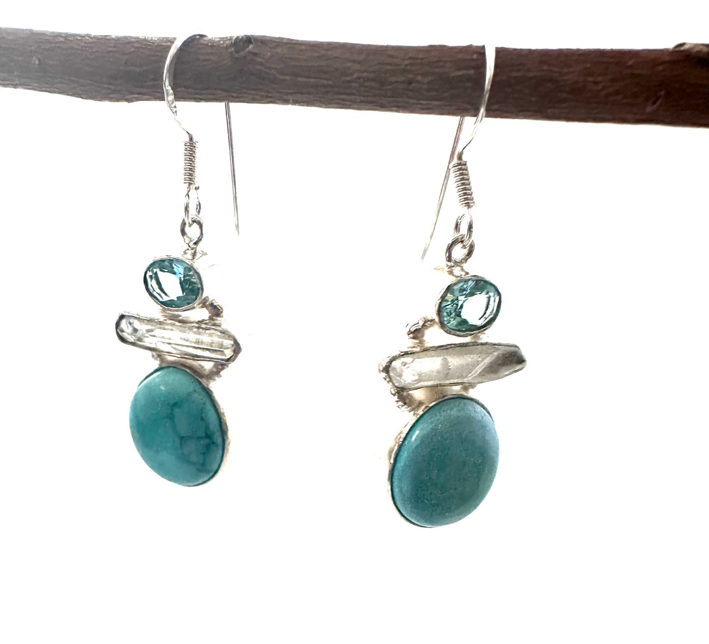 Turquoise ,Blue topaz and Quartz