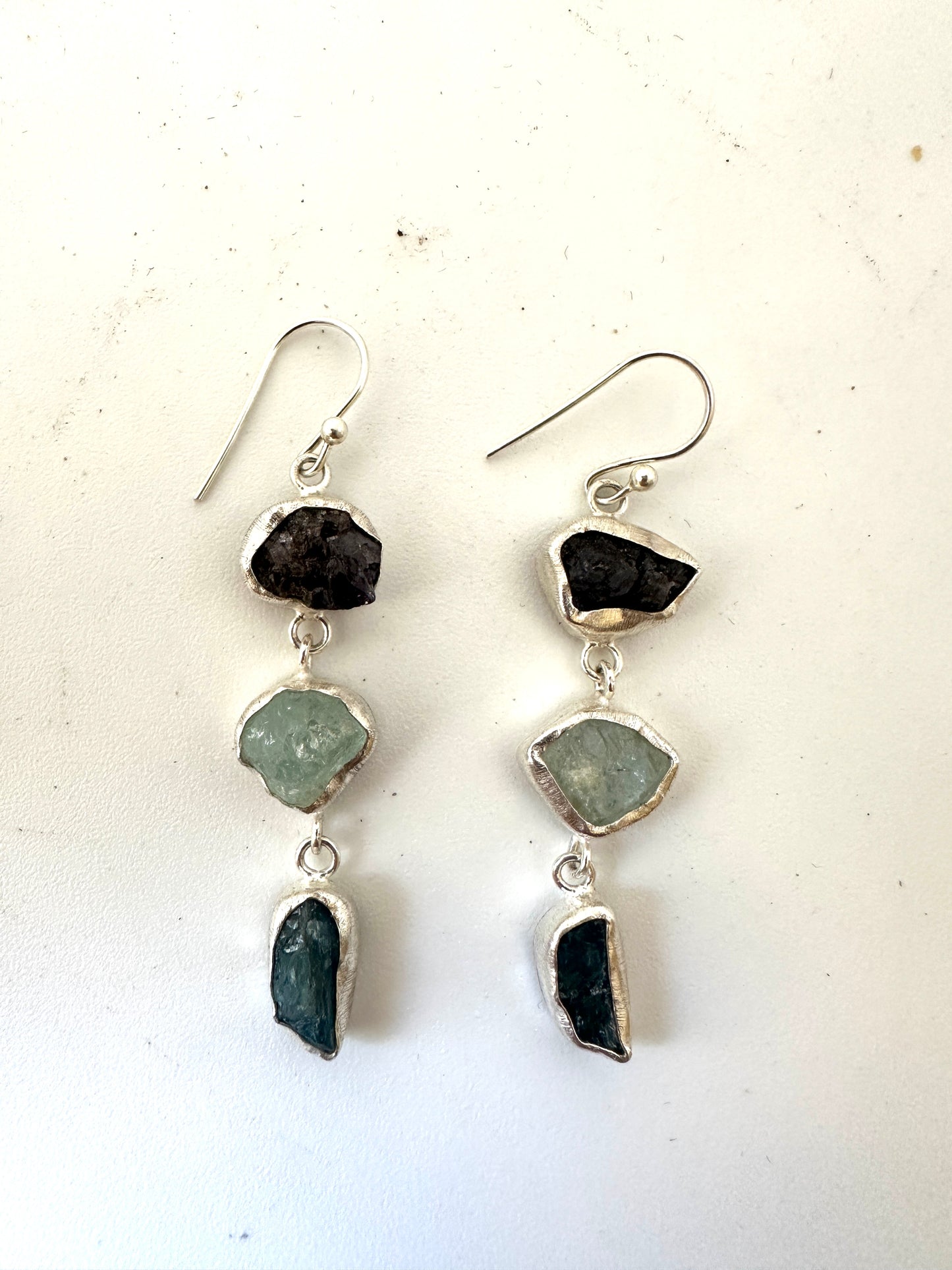 Raw Tanzanite with Raw Aquamarine