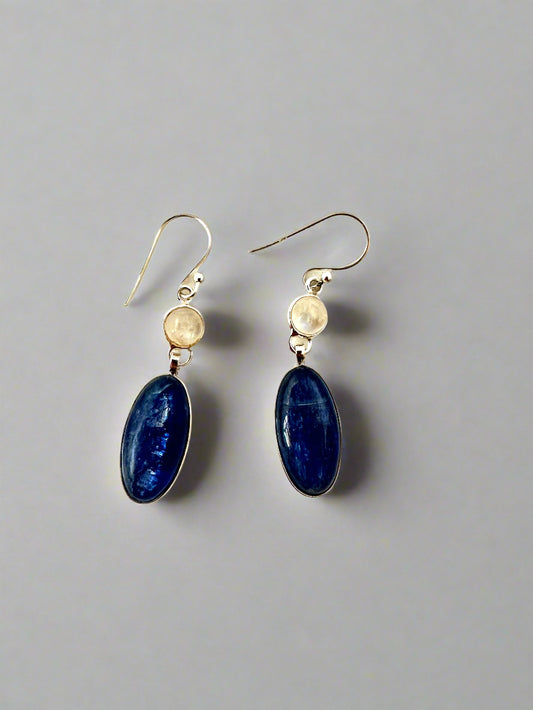 Kyanite with Rainbow Moonstone