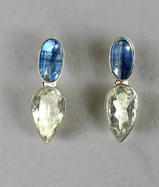 Green Amethyst with Kyanite