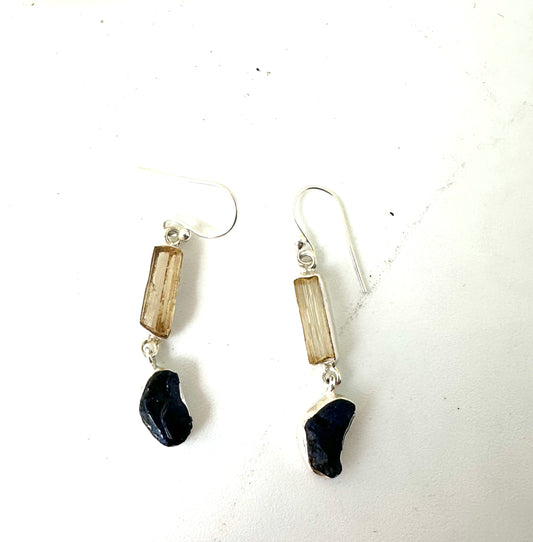 Raw Scapolite with Raw Sapphire