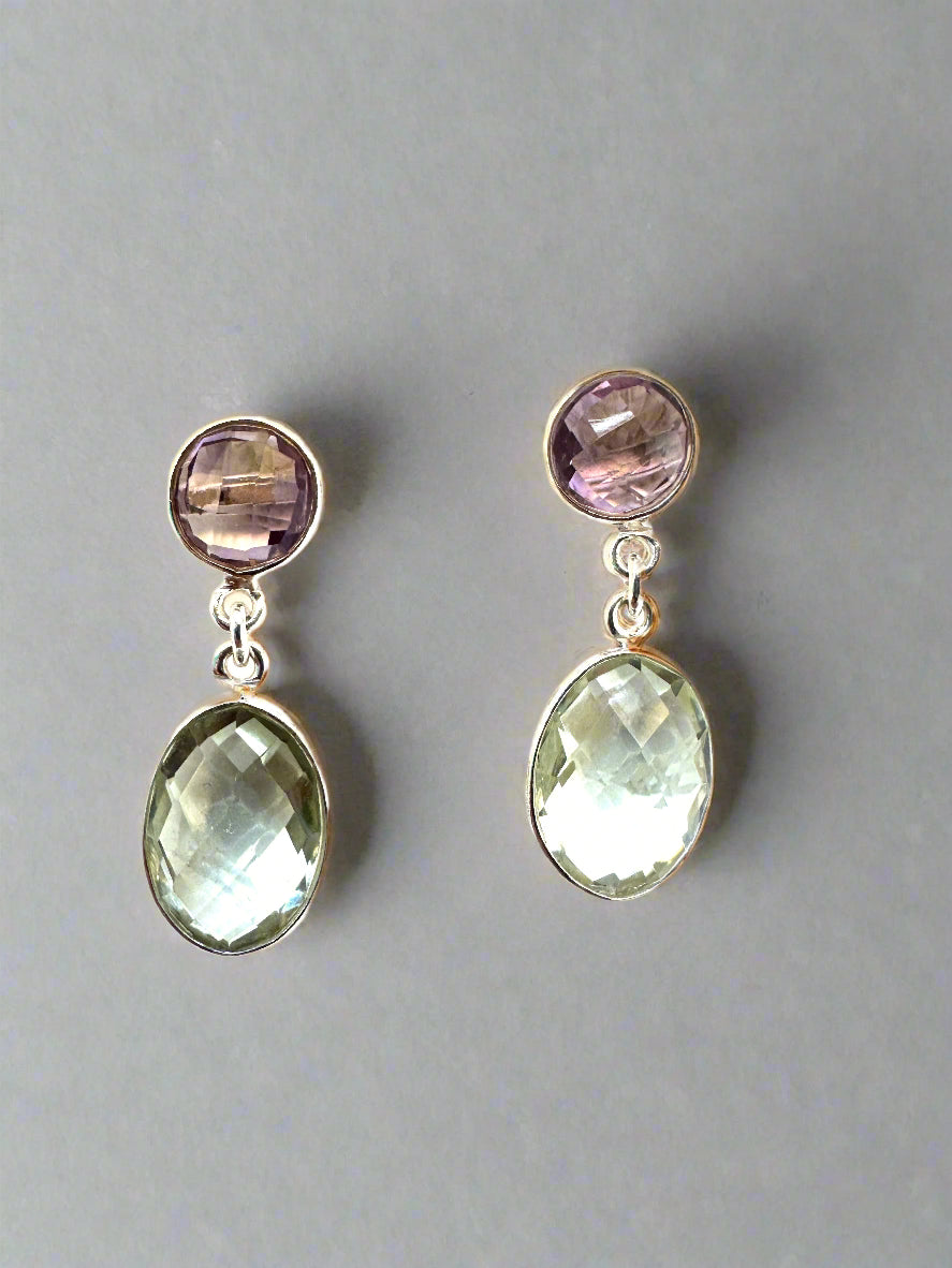 Green Amethyst with Amethyst