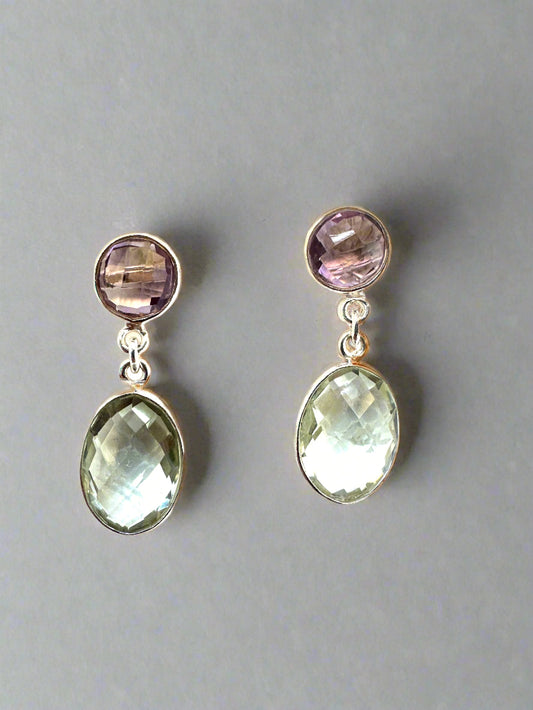 Green Amethyst with Amethyst