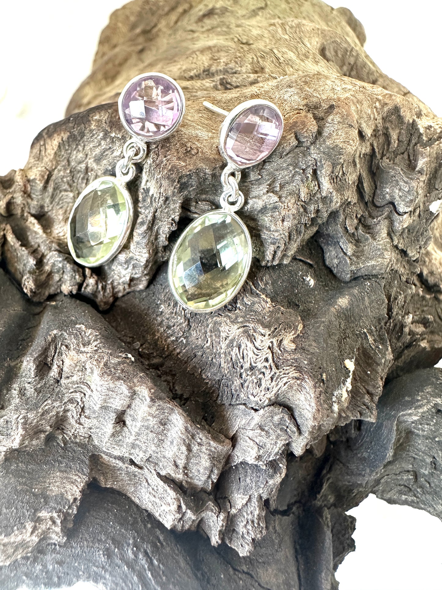 Green Amethyst with Amethyst