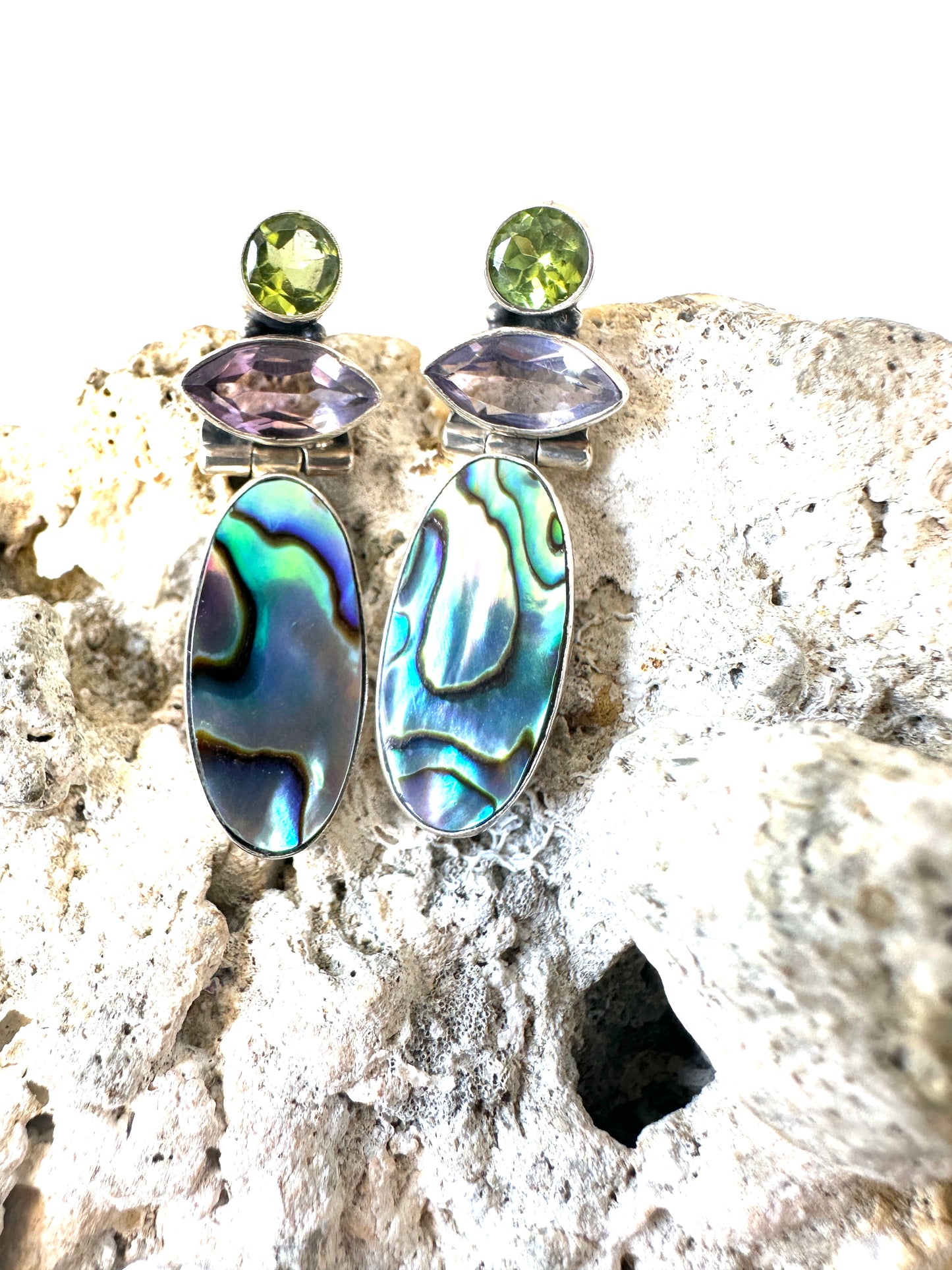 Abalone with Amethyst and Peridot