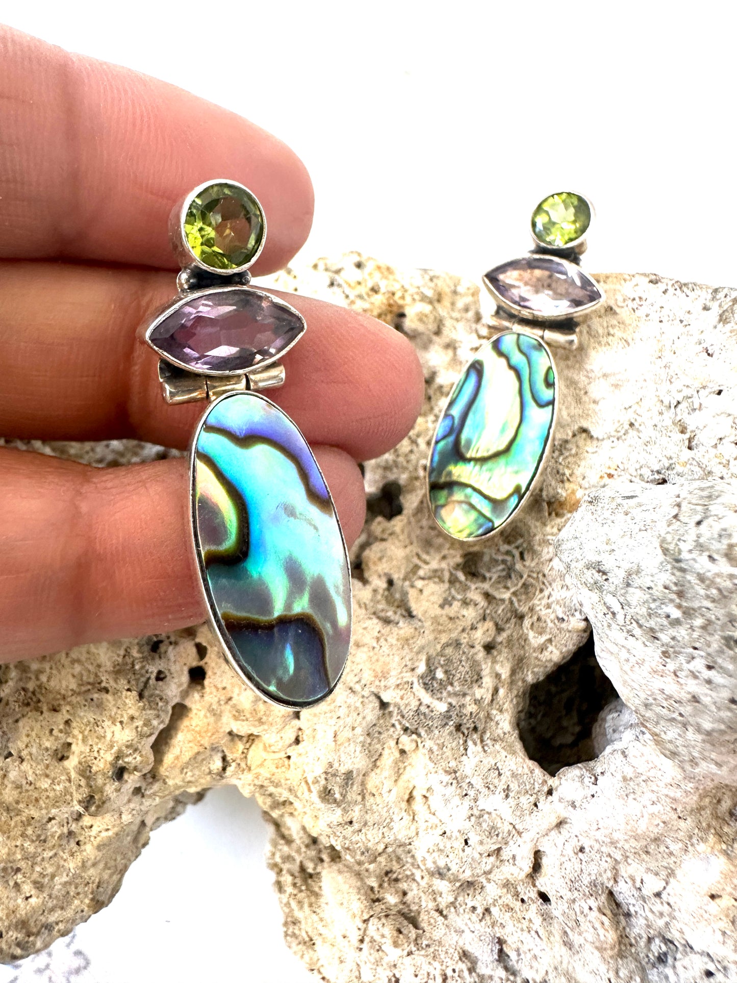 Abalone with Amethyst and Peridot