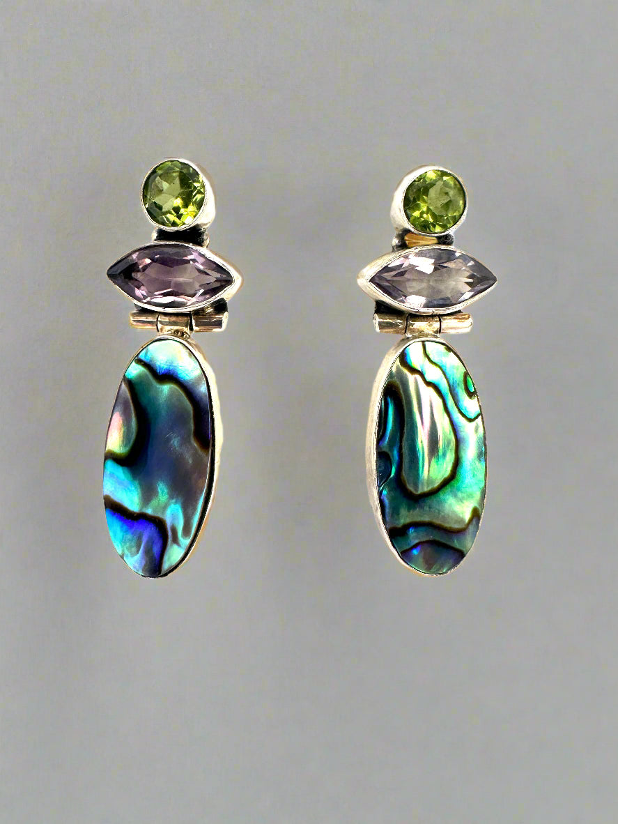 Abalone with Amethyst and Peridot