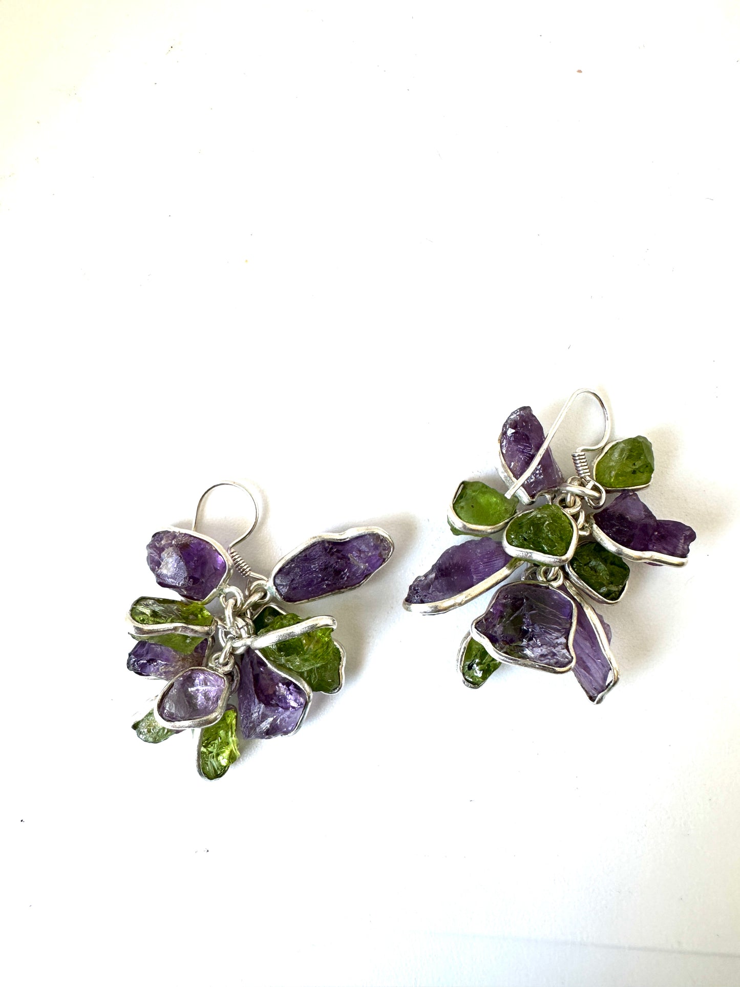 Raw Amethyst with Raw Peridot Grapes