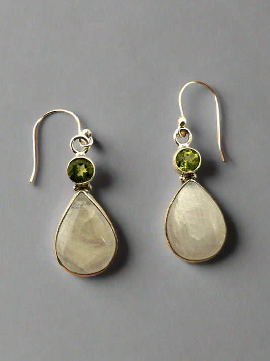 Rainbow Moonstone with Peridot
