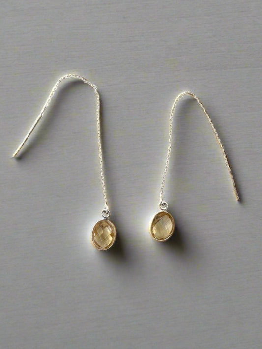 Citrine Oval Threaders