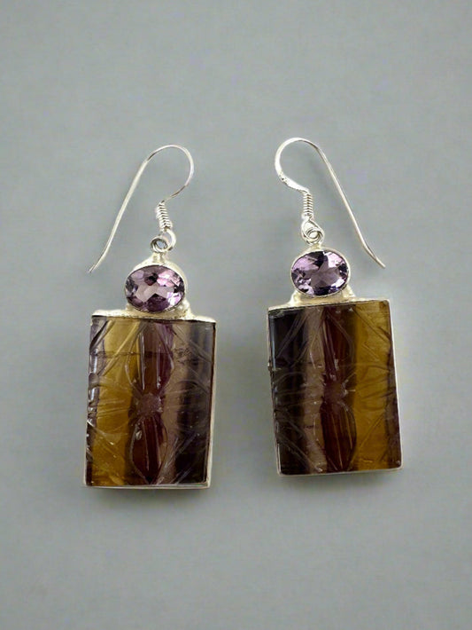 Rainbow Fluorite with Amethyst