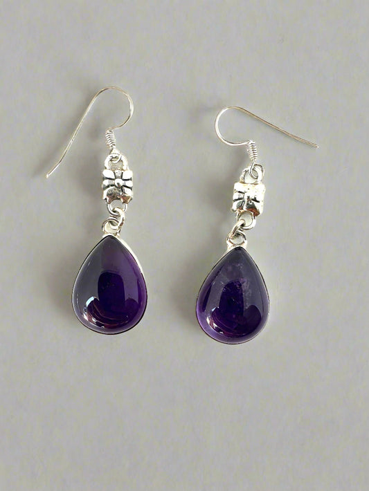 Amethyst with silver bead