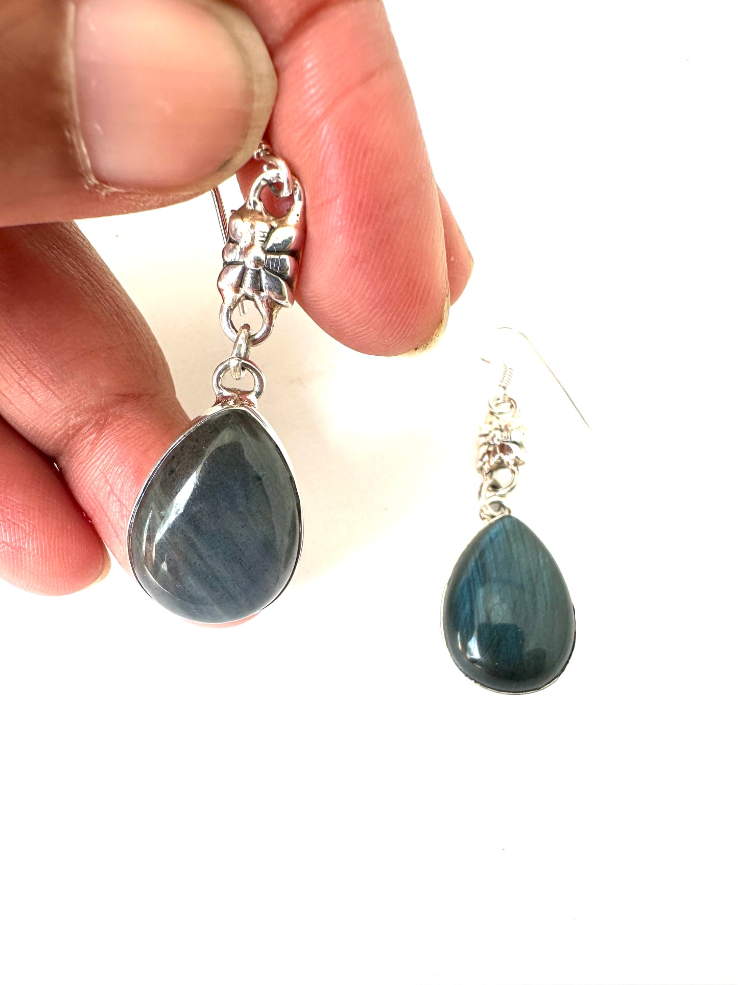 Labradorite with Silver Bead