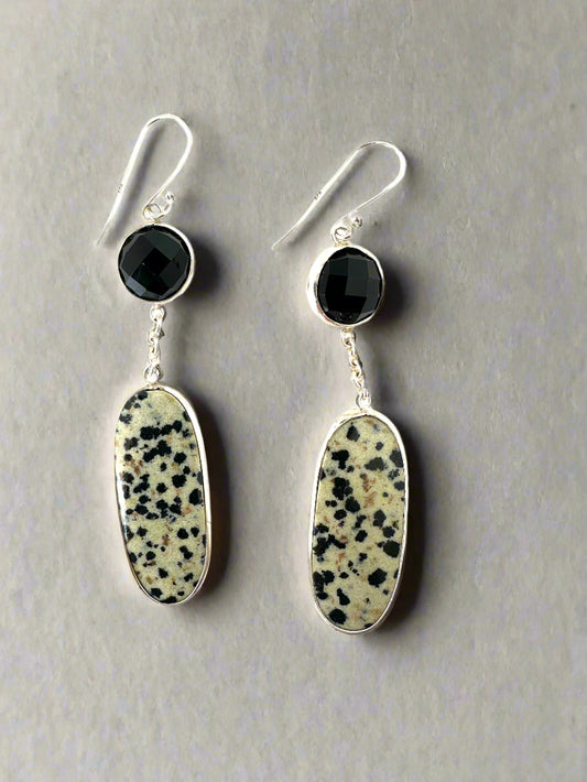 Black Onyx with Dalmatian Jasper