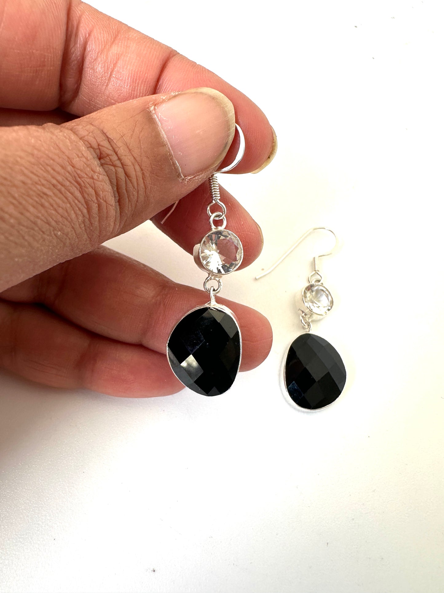 Black Onyx with clear Quartz