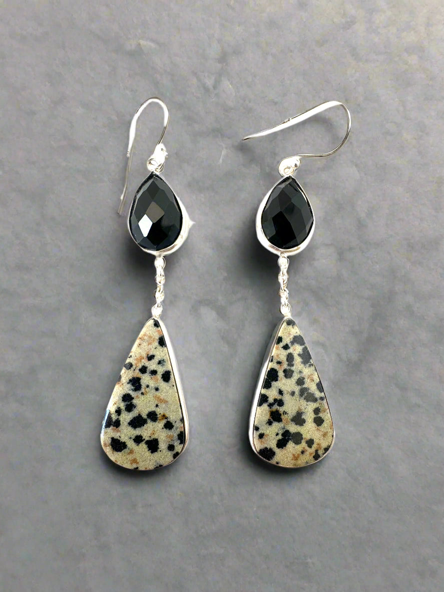 Dalmatian Jasper with Black Onyx
