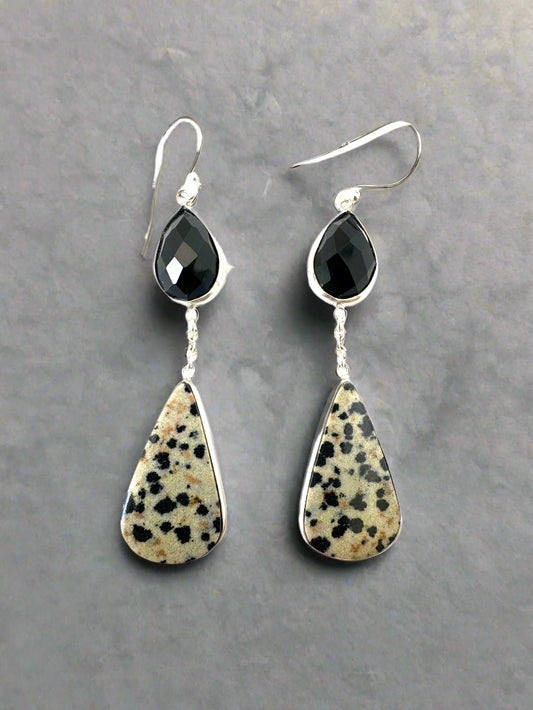 Dalmatian Jasper with Black Onyx