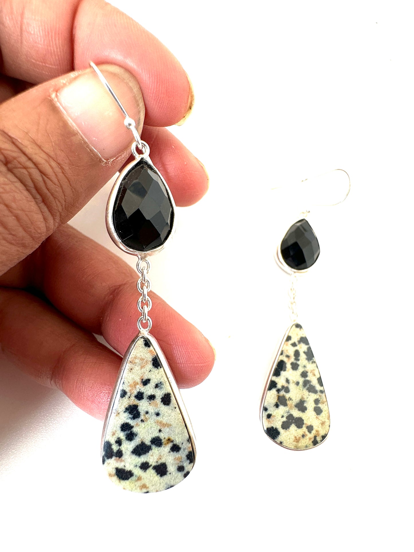 Dalmatian Jasper with Black Onyx