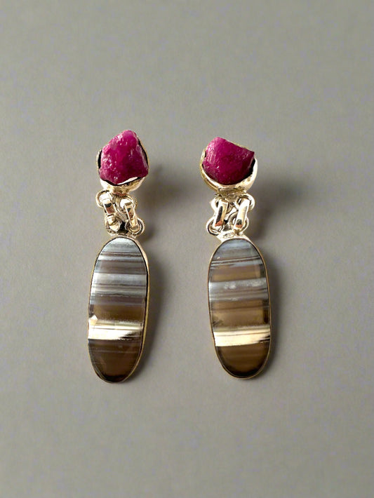 Banded Onyx  with Ruby