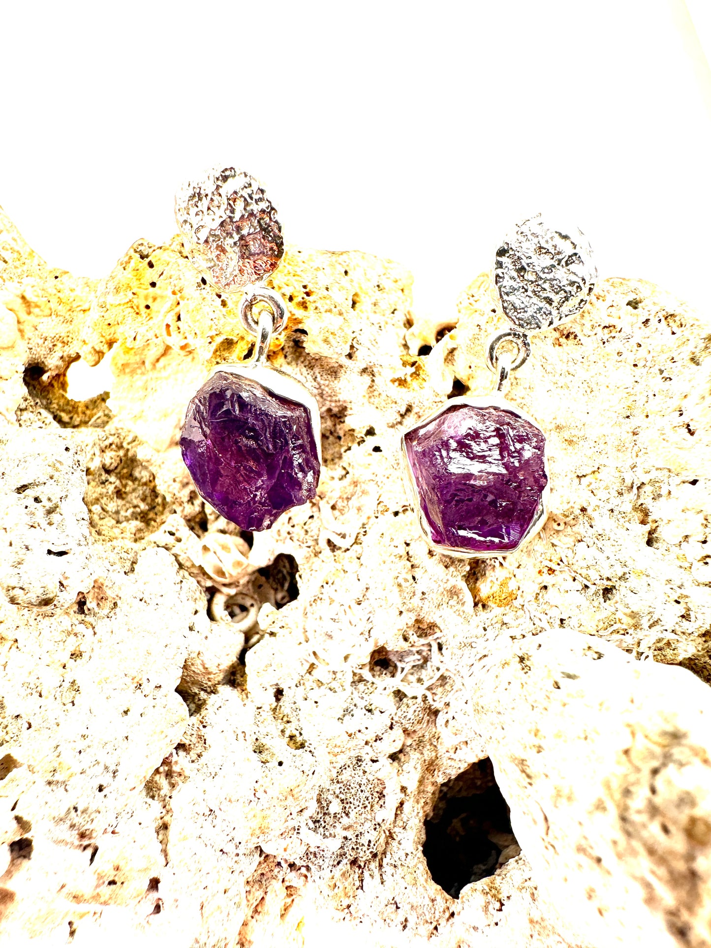 Amethyst with Textured Silver