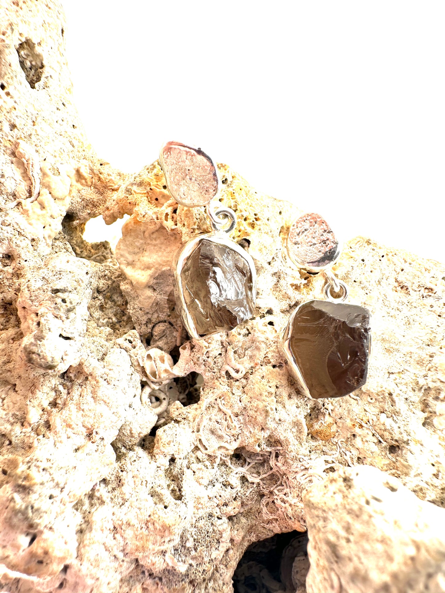 Smoky Quartz with Textured Silver