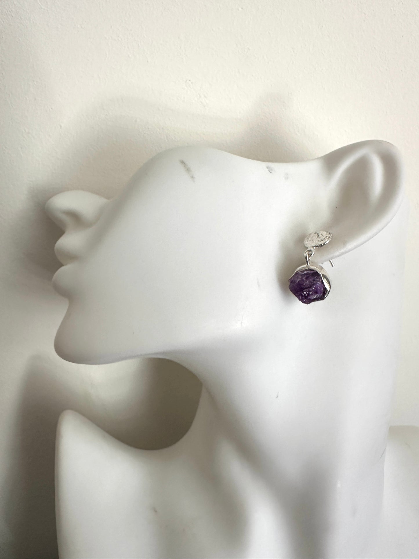 Amethyst with Textured Silver