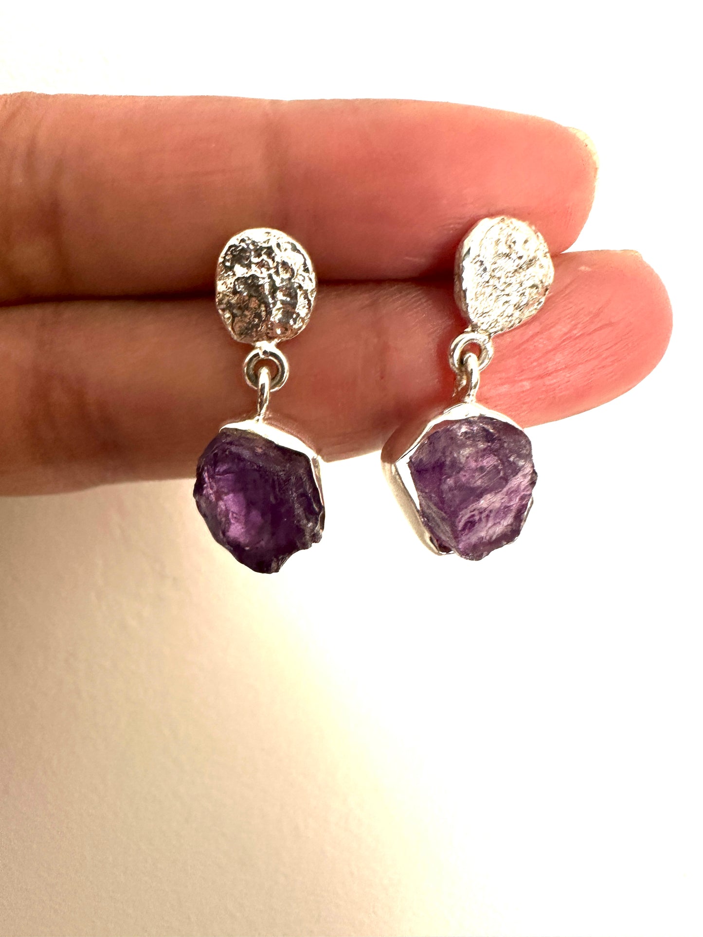 Amethyst with Textured Silver