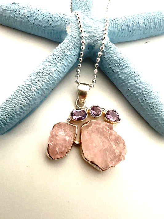 Rose Quartz with Amethyst